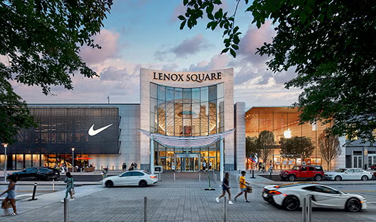 Exterior of Lenox Square mall, the upcoming Molly Tea location